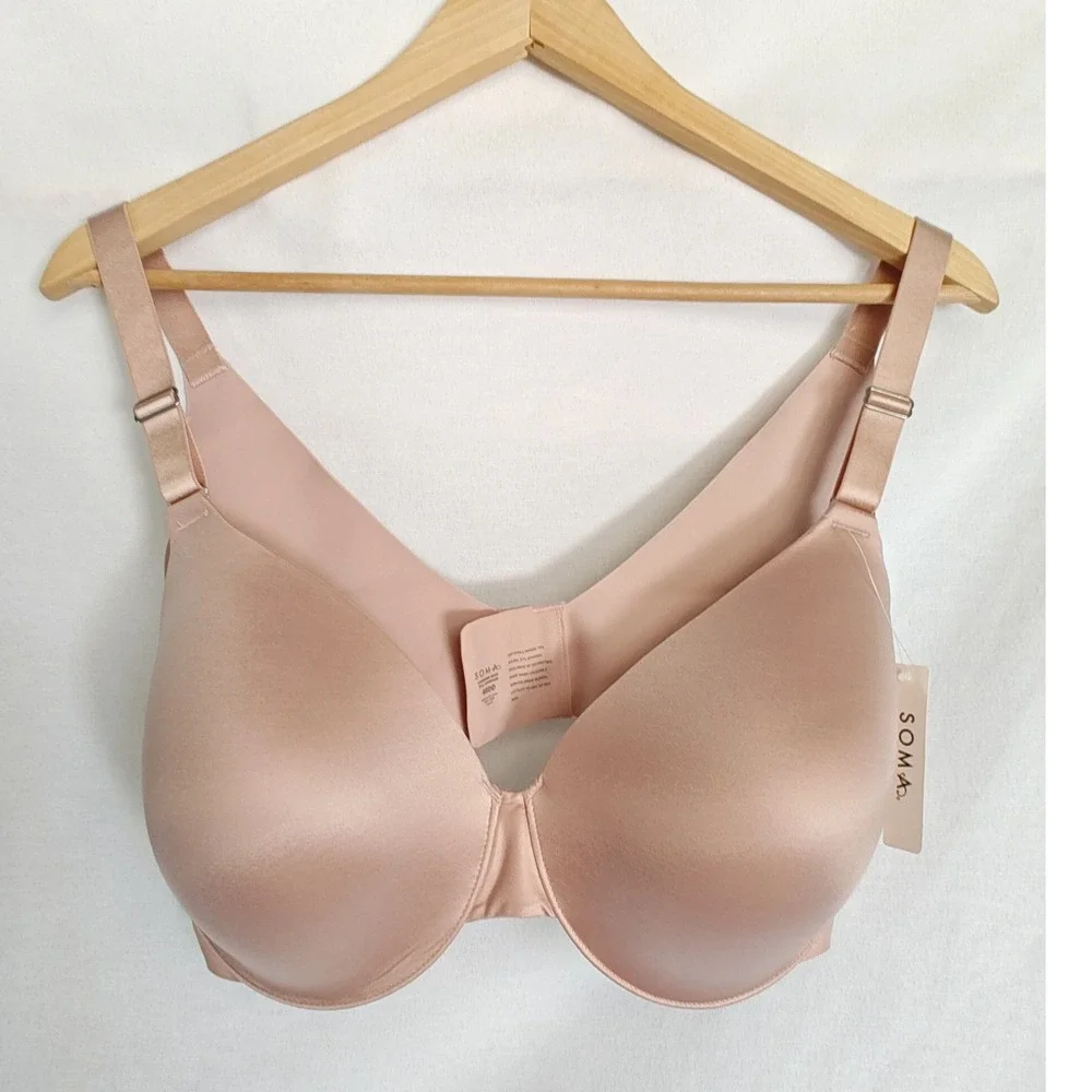 Soma Bra Vanishing Back Full Coverage Adobe Rose 40DD Seamless Underwire NEW